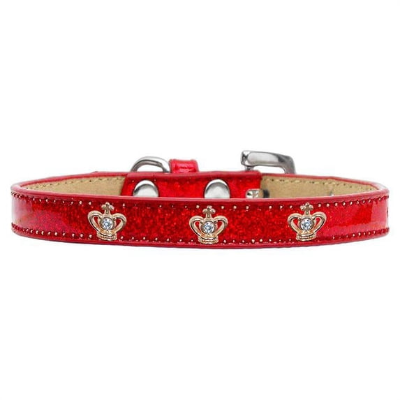 Gold Crown Widget Dog Collar, Red Ice Cream - Size 10