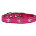 thumbnail image 1 of Gold Crown Widget Genuine Metallic Leather Dog Collar, Pink - Size 26, 1 of 1