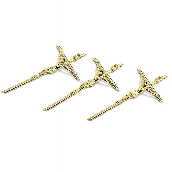 Gold Crucifix Wall Decor Handheld Metal Cross Blessing Sacred Crucifix Gift for Grandma Boys Baptism Gift 5.8*12cm