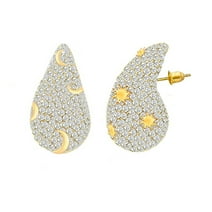 Gold Crystal Chunky Hoop Earrings for Women Sparkly Colours Rhinestone Waterdrop Teardrop Earrings Fashion Jewelry for Women Girls