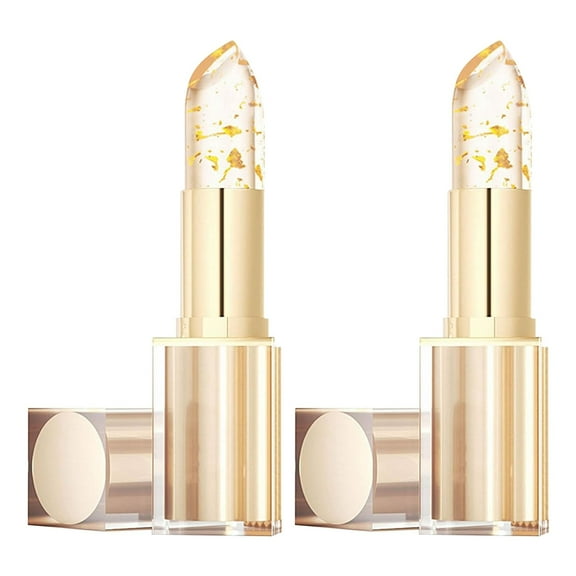 Gold Crystal Color Changing Lipstick,Women Long Lasting Warm Change Waterproof Glossy Shine Lip, Gold Foil Hydrating & Non-sticky,Deep Nourishment (1 pc)