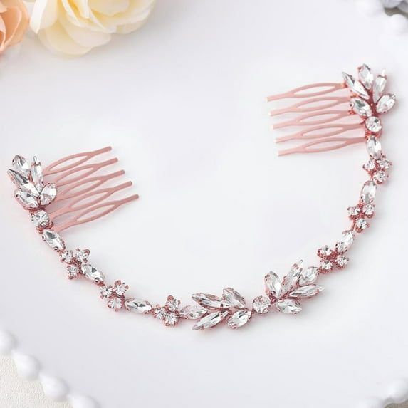 Gold Crystal Hair Comb Bride Wedding Hair Pieces Rhinestone Headpiece Bridal Wedding Hair Accessories for Women and Girls