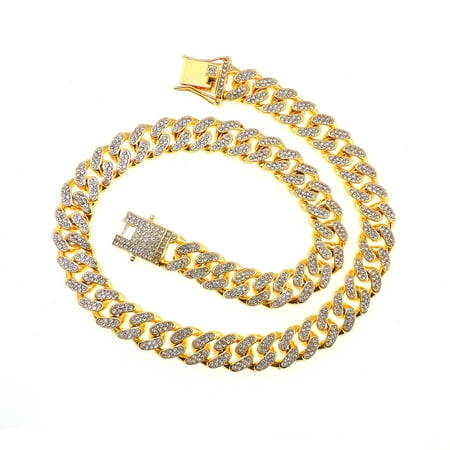 Gold Cuban Link Chain Bracelet Iced Out Hip Hop Men Women Ginger Lyne Collection