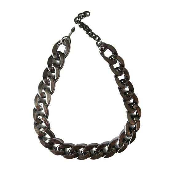 Gold Cuban Link Dog Collar Leash Kit - Light Metal, Comfortable, Anti-Tarnish, Adjustable Size, Hop Style Pet Necklace for Dogs