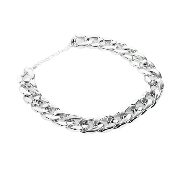Gold Cuban Link Dog Collar - Light Metal PVD Coated - 7/8 Inch Wide for Medium/Large Dogs - Fashionable Durable Pet Accessory