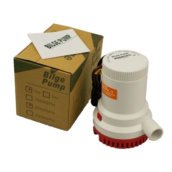 Gold Cube Submersible Electric Bilge Pump 12V 2000 GPH Gallon Per Hour