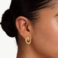 thumbnail image 1 of Gold Cubic Zirconia Hoop Earrings For Women Trendy, 18K Gold Plated H Ie Hoops Earrings | Black Red Stones Earrings Jewelry Gifts[o3989], 1 of 2