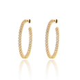 thumbnail image 1 of Gold Cubic Zirconia Hoop Earrings, 1 of 2