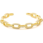 Gold Cuff Bangle Bracelets for Women, 14K Gold Plated Adjustable Open Cuff Bracelet Flat Hollow Butterfly Cubic Zirconia Jewelry Gift