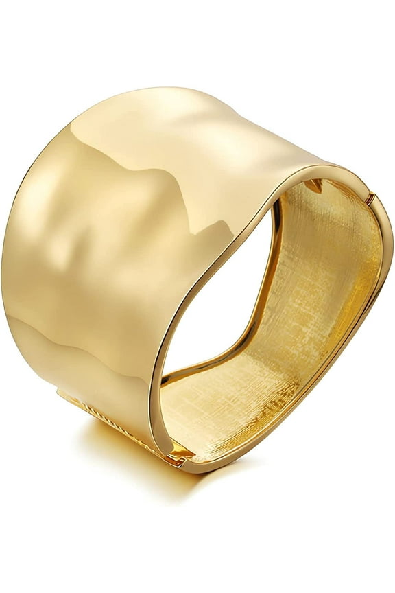 Gold Cuff Bracelets for Women Fashion Chunky Gold Bracelets for Women Hinge Gold Bangle Bracelets for Women Gold Wrist Cuffs for Women