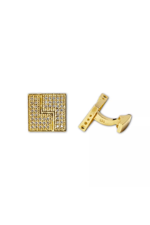 Gold Cufflinks for Men 21k Tuxedo Studs and Cufflinks Set Shirt Studs Classic Cufflinks Gold Plated
