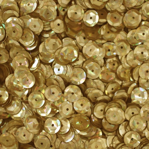 Gold Cup Sequins 8mm Prism Multi Reflective Metallic Made in USA