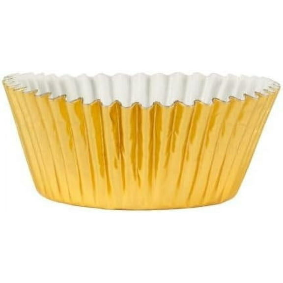 Gold Cupcake Foil Baking Cups – Non-Stick, Greaseproof Disposable Liners for Cupcakes, Muffins, Desserts – Durable, Heat-Resistant, Elegant Design – Bakeries, Pastry Shops, Parties, Shops (72)