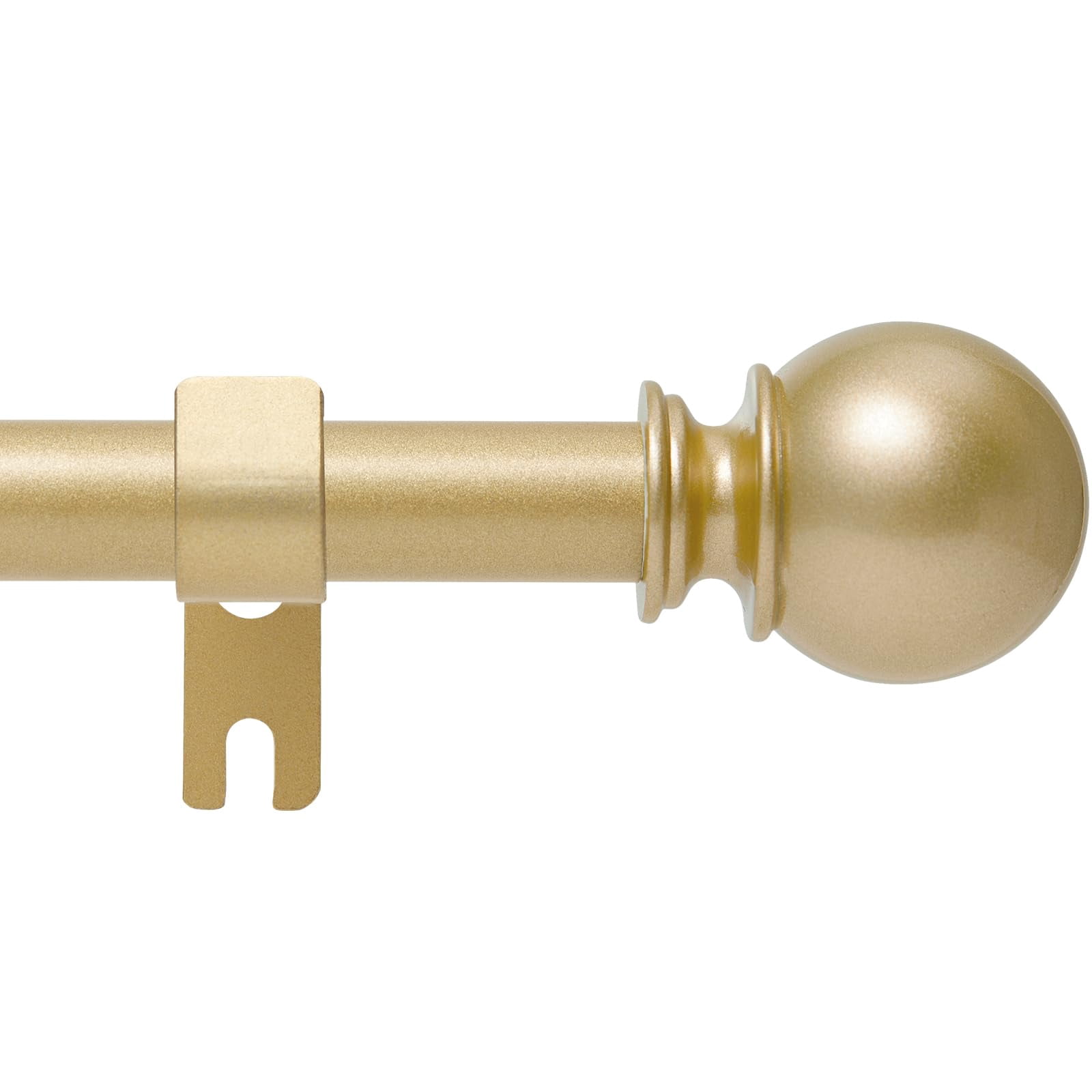 Octagonal Gold Rod Gold Curtain Rod 28 to 48 Inch Heavy Duty Adjustable, 5/8 Inch Diameter ...