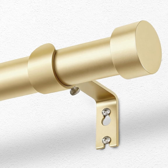 Gold Curtain Rod 32 to 58 Inch (2.6-4.8 Feet), 1 Inch Adjustable Heavy Duty Curtain Rods, Modern Decorative Drapery Rods with End Cap (32"-58")