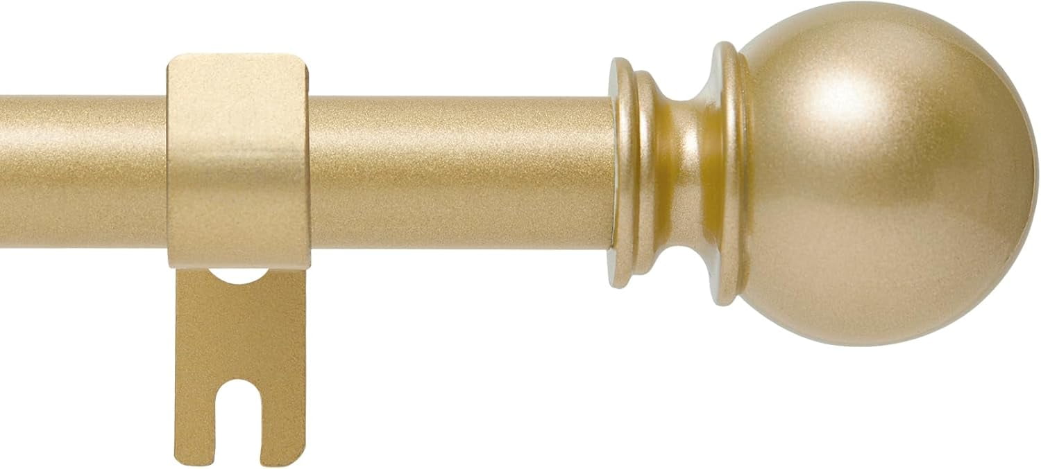 ACHIM Camino Ava 28 In. - 48 In. Adjustable 3/4 In. Single Curtain Rod In Bronze W/ Cherry Wood Ava Finials RDCAVQW286 - The Home Depot