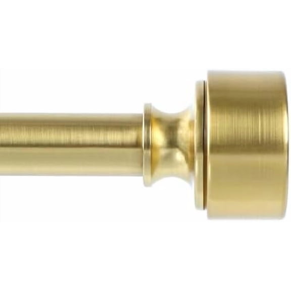 Gold Curtain Rods for Windows 28 to 48 Inch(2.3-4ft), 1 Inch Diameter Heavy Duty Curtain Rod, Adjustable Decorative Drapery Poles 18-45", Brushed Gold