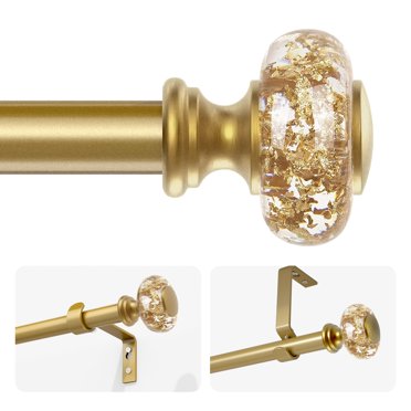 2 Pack Gold Curtain Rods For Windows 48 To 84 Inch,Heavy Duty Curtain Rods Adjustable Curtain Rod Set Translucent Ball Drapery Rods Decorative Single Window 0fed686c 3517 4a46 9cfa C31ef84dbe79.26bcd99091ae14a9a399eff42f0728a7