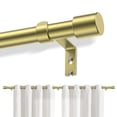 thumbnail image 1 of Gold Curtain Rods for Windows 48 to 120 inches, Adjustable Length Curtain Rod with Metal Finials, 1 inch Diameter Heavy Duty Drapery Rod for Modern Decor Bedroom Kitchen Living Room, 1 of 7