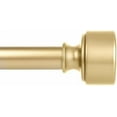 thumbnail image 1 of Gold Curtain Rods for Windows 48 to 84 Inch(4-7ft), 1 Inch Diameter Heavy Duty Curtain Rod, Adjustable Decorative Drapery Poles 36-88", Brass Gold, 1 of 9