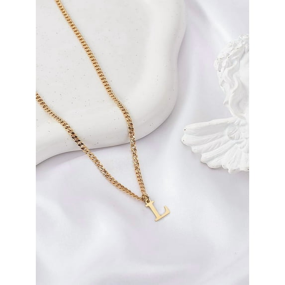 Gold Dainty Alphabet Pendant Necklace Capital Letter Pendant Necklaces ...