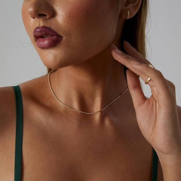 Gold Dainty Choker Necklace For Women 14K Gold/Silver Plated Satellite Choker Shining Dots Chain Thin Trendy Beads Paperclip Necklaces Jewelry Gift[o1638]