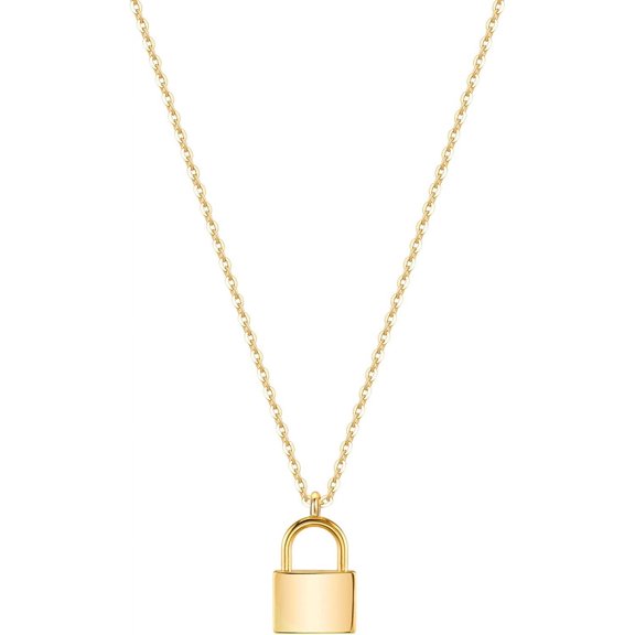 Gold Dainty Initial Necklace Lock Necklace 18K Gold Plated Padlock Necklace Letter Necklaces For Women Minimalist Personalized Jewelry[o5210]