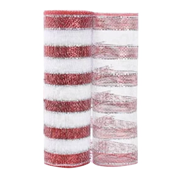 Gold Deco Mesh Ribbon Wired Edge Craft Ribbon Wreath Making Ribbon DIY Wrapping Ribbon Holiday Craft Decor Shimmering Gold Mesh Non Woven Fabric for Wreath Bow Craft Project