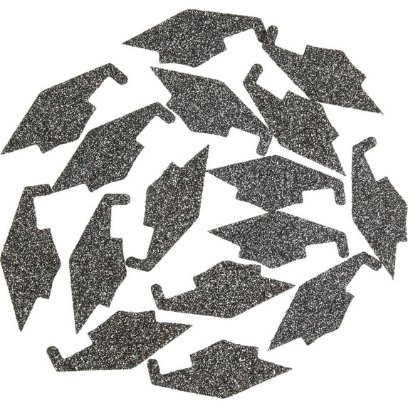 FENGGUIQU Graduation Centerpieces Black Cap Shape Decorative Confetti 1 Bag About 10g