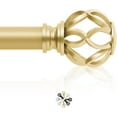 thumbnail image 1 of Gold Decorative Farmhouse Curtain Rods:72-144" Adjustable Heavy Duty Single Window Curtain Rod for Bedroom Living Room,Brass Gold Boho Rustic Drapery Rods with Vintage Twist Finial Easy Install, 1 of 8