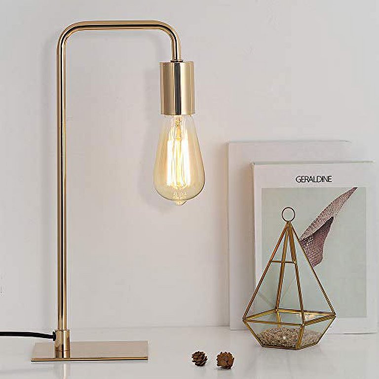 Gold Desk Lamp Edison Table Lamps- Industrial Bedside Lamp for