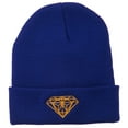 thumbnail image 1 of Gold Diamond Embroidered Long Cuff Beanie - Royal OSFM, 1 of 5
