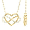 thumbnail image 1 of Rosec Jewels Natural Diamond Heart Necklace - Interlocked Heart and Infinity Necklace, with Chain - Ready to Gift for Valentines, 14K Yellow Gold, 1 of 7