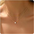 thumbnail image 1 of Gold Diamond Pendant Necklace For Women, 18K Gold Plated Cz Solitaire Necklace Dainty Gold Layered Cubic Zirconia Choker Necklaces Trendy Jewelry[Z4958], 1 of 1