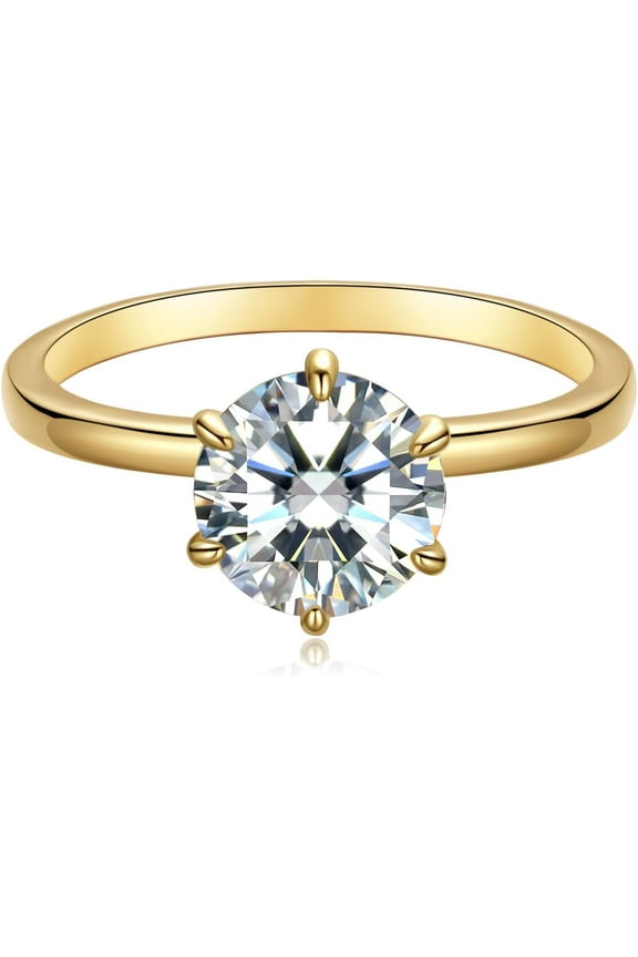 Gold Diamond Rings for Women Dainty Gold Engagement Rings | Round | Oval | Peal | Rectangle Cut Solitaire Cubic Zirconia CZ Wedding Promise Rings for Her Wedding Bands for Women Trendy Gold Jewelry