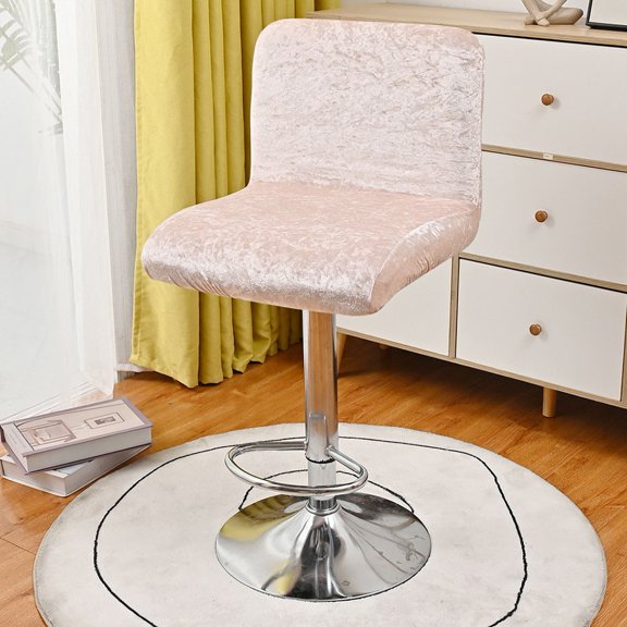 Gold Diamond Velvet High Stool Elastic Chair Cover Bar Low Back Chair Cover