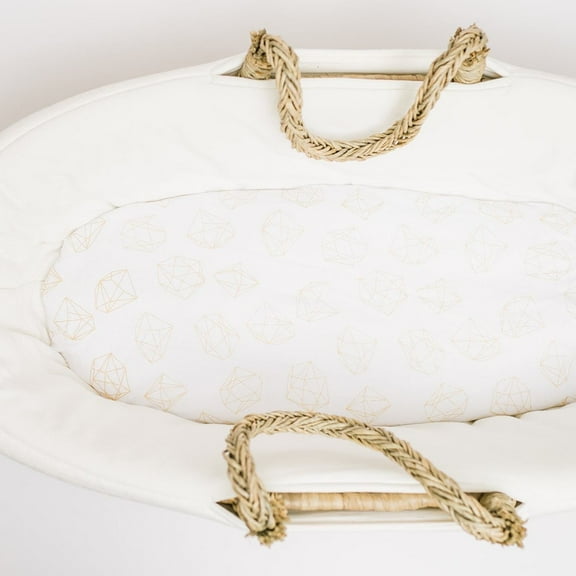 Gold Diamonds Bassinet Fitted Sheet