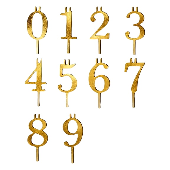 Gold Digital Birthday Cake Candle Set Electronic Decor Party Table Centerpiece Holiday Celebration Supplies