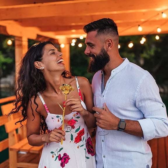 Gold Dipped Rose Real 24K Gold Rose, Genuine One of a Kind Rose Hand Dipped in 24K Golden Roses Gifts for Women in Her Birthday Anniversary Valentines Day Mothers Day