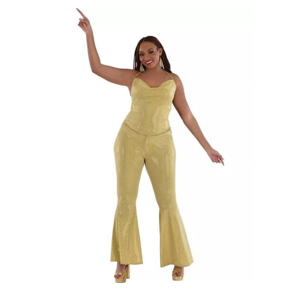 Gold Disco Jumpsuit - Metallic - Costume - Adult - Plus