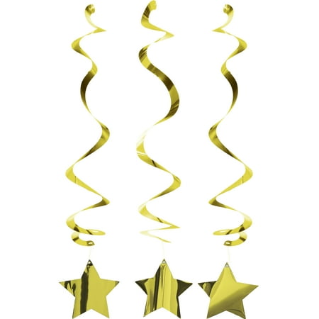 Gold Dizzy Danglers, 26", 4 Count Decoration by Way to Celebrate