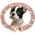 thumbnail image 1 of Gold Dog Chain Collar Diamond Cuban Link Dog Collar 13mm Wide Dog Necklace Metal Cat Chain Pet Crystal Collar Jewelry Accessories for Small Medium Large Dogs Cats, 1 of 6