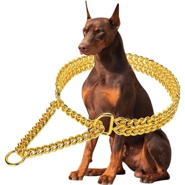 Gold Cuban Link Chain Dog Collar – Chew Proof Stainless Steel For Bulldogs & Puppies