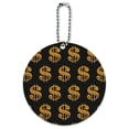 thumbnail image 1 of Gold Dollar Sign Money Pattern Round Luggage ID Tag Card Suitcase Carry-On, 1 of 7
