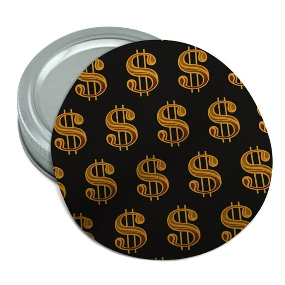 Gold Dollar Sign Money Pattern Round Rubber Non-Slip Jar Gripper Lid Opener