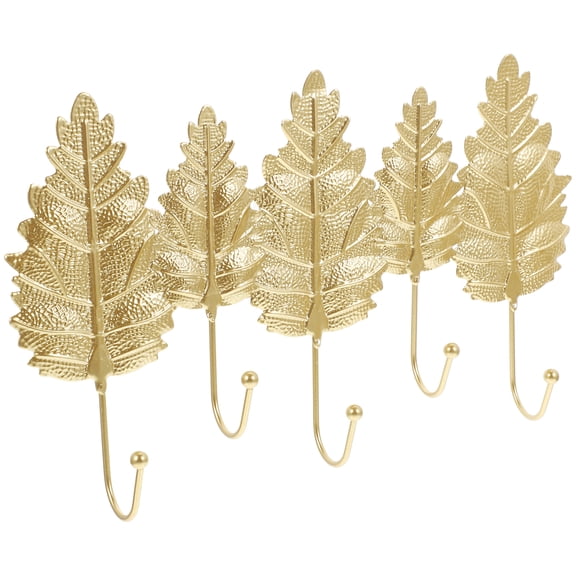 BESTYASH Golden Leaf Hook Rack Heavy Duty Wall Mount for Hats Jackets and Bags Organizer