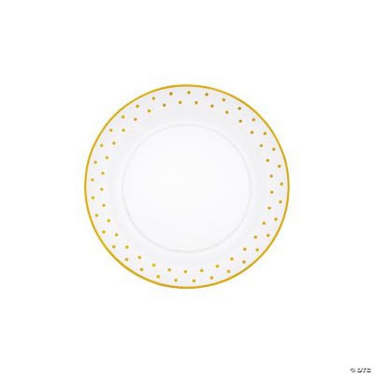 Gold Dot Clear Plastic Dessert Plates 25 Birthday, Party
