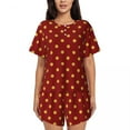 thumbnail image 1 of Gold Dot Pajamas Retro Polka Dots Leisure O Neck Home Suit Female Two Piece Pattern Short Sleeves Trendy Pajama Sets, 1 of 5
