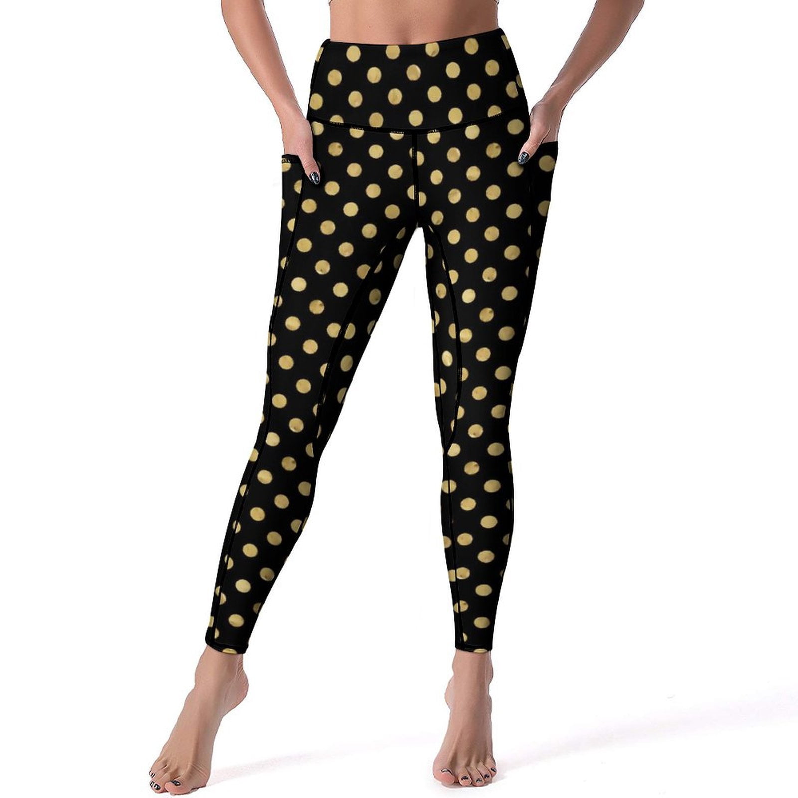 Black Brown Polka Dot Women's Leggings