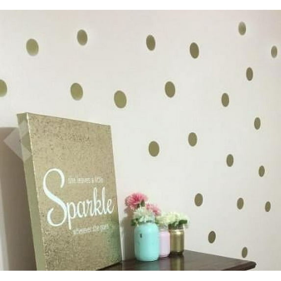 Gold Dot Wall Decal Decor Stickers Durable Vinyl Peel & Stick Includes 40 Gold Dots 2.5" each